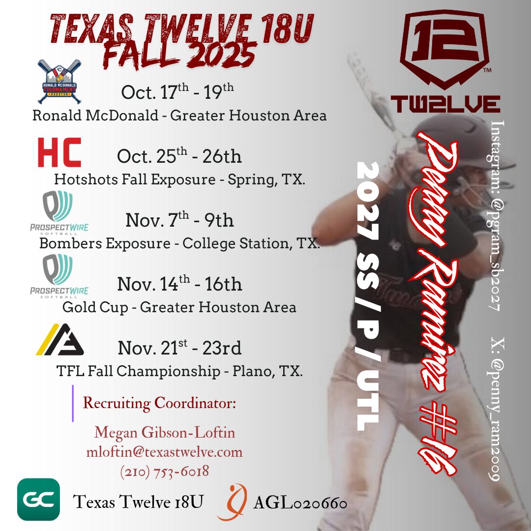 Can’t wait to hit the field with Texas Twelve 18U this Fall! <a href="/TwelveRecruitSB/">Texas Twelve Recruiting Softball</a> <a href="/SoftballTwelve/">Twelve Softball</a> <a href="/caseydickson717/">Casey Dickson</a> <a href="/coachpalegan/">Pal Egan</a> <a href="/coach_HaleyLee/">Haley Lee</a> <a href="/coachkayladunn/">Kayla Dunn</a> <a href="/TheCoachColwell/">Coach C</a> <a href="/TonyMcK13576359/">Tony McKnight</a> <a href="/s3baseball_/">Orlando Salinas</a> <a href="/jodyarmijo11/">jody armijo</a> <a href="/stoltz_taylor/">Taylor Lira</a> <a href="/froknows9/">Angela Froboese</a> <a href="/whyyousogood/">shelby janda</a> <a href="/hunter_bunch10/">Hunter Bunch</a>