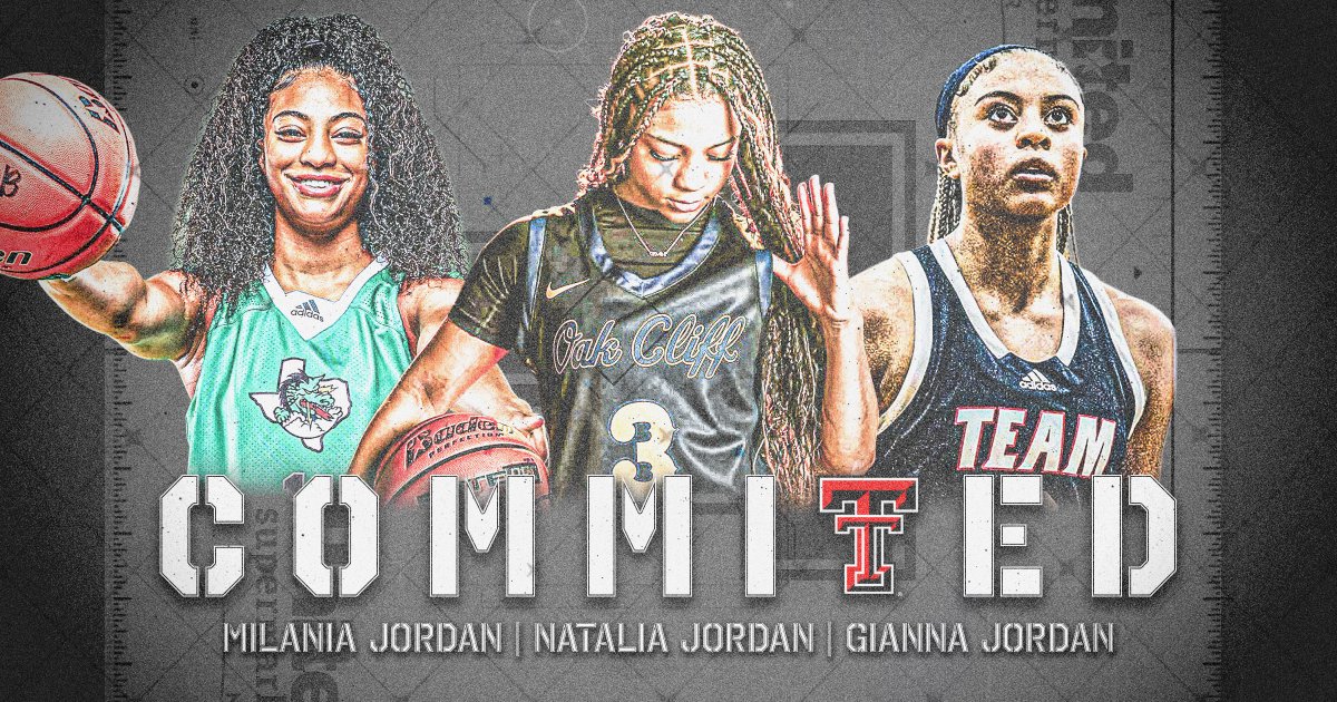 #TexasTech has a landed a commitments from 2026 PG Natalia Jordan, Gianna “GiGi” Jordan, &amp; Milania Jordan! #WreckEm