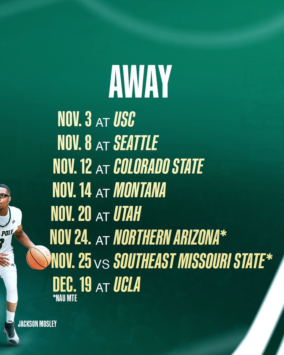 calpolymbb's tweet image. Non-Conference Schedule hot off the press! 📅
Get your season tickets and view the full schedule at GoPoly.com/tickets
#RideHigh