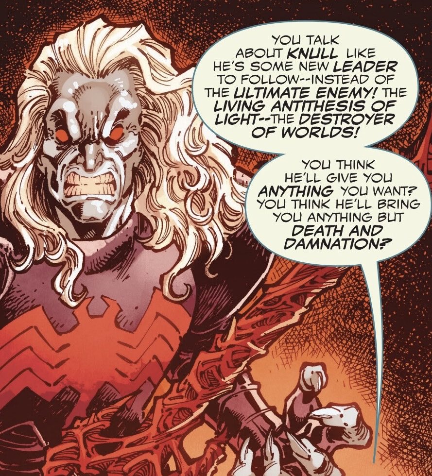 HellOfVenom's tweet image. The return of Knull and the fear he brings to the cosmos is really taking me back to the build up era of King In Black.