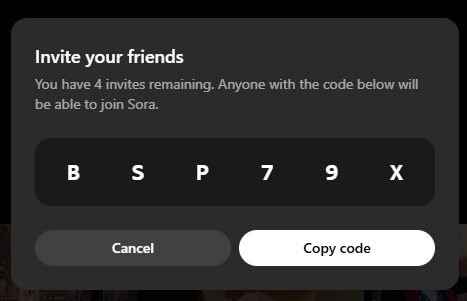 KUDOAISTUDIO's tweet image. My friend invite code for Sora 2 if any of you need one. 4 open slots... first come, first serve.