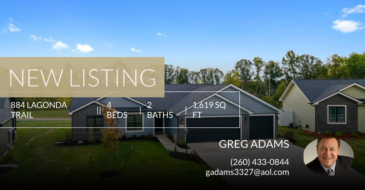 GregAdamsC21's tweet photo. 📍 New Listing 📍 Take a look at this fantastic new property that just hit the market located at 884 Lagonda Trail in Fort Wayne. Reach out here or at (260) 433-0844 for more information

Greg Adams
260.433.0844
Century 21 Bradley,... https://t.co/3xEVSsDUHY https://t.co/z2w0rG9crB