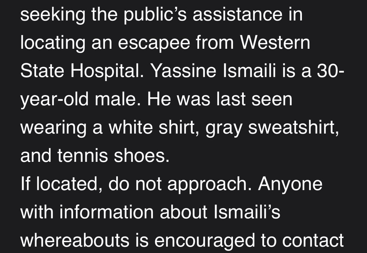 Well, what do you know we have an escaped inmate from our local insane asylum. Wonder if it was that guy from last night? 🤣