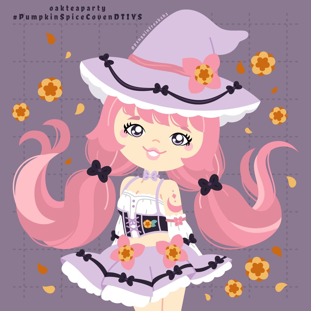 penguinfreaksh3's tweet photo. I drew this adorable witch by @oakteaparty for the #pumpkinspicecovendtiys
She was so fun to draw! Happy October!! 🎃
♡•♡•♡
#cutewitch #witchart #witchdrawing #dtiys #dtiysentry #drawthisinyourstylechallange #cutedigitalart #kawaiiart https://t.co/6P15r5JqeX