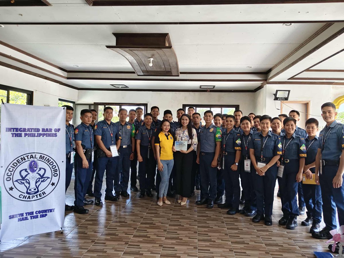 IBP_NCLA's tweet image. IBP Occidental Mindoro
September 25, 2025

Lecture on Basic Knowledge under Revised Penal Code (RPC) for PSFTP CL MASIDLAKAS 2024-01 Police Trainees with Atty. Guianne Joyce L. Bautista of IBP Occidental Mindoro Chapter

#IBPNCLA
#ServeTheCountryHailTheIBP
#IBPLegalAid