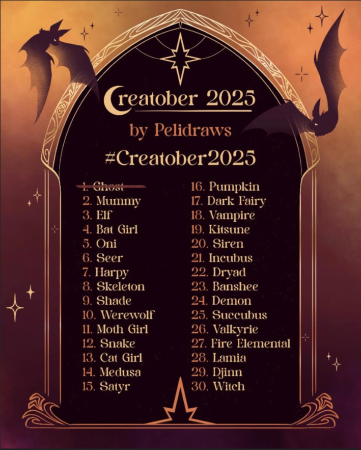 ChickenGayber's tweet photo. Creatober Day 1!!! prompts by Pelidraws on instagram
"Ghost" I'll be attempting lil sketches of some girlies for as long as I can keep at it this month!   after this post though I'll be posting them in groups of five, that way I don't overcrowd my profile! https://t.co/lh7XCnTA9g