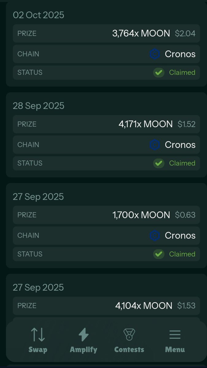 And another one.....

The <a href="/wolfswapdotapp/">WolfSWAP | Swap & Earn</a> mystery boxes keep rolling in. 

It really is worth switching over! Over $6 of $MOON received this week for completing my usual trades.

Today's lucky trade came from a $MERY transaction.

#crofam #FFTB #cro