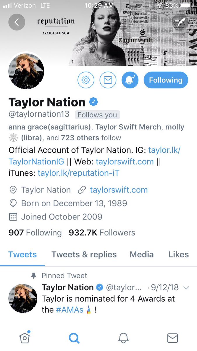 cbusswift's tweet image. remember when @taylornation13 followed me? RIP my suspended account 😭😭😭 #TSTheLifeOfAShowgirl
