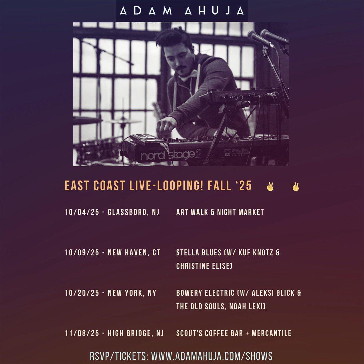 Let’s gooo!!⚡️ Come out to hang!  Live audience collabs at all shows 🤝  #livelooping #altjazz #liveshows #concerts #interactive #keyboardist #jams #goodtime #peace