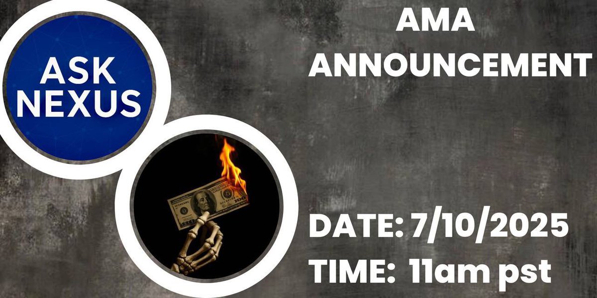 RAFE0079's tweet image. AMA ANNOUNCEMENT 📣 
ASK NEXUS CALLS PRESENT AMA WITH: @100XorDead
VENUE: t.me/ASKNEXUSSCALL
DATE: 7th OCTOBER 2025 
TIME: 11am PST 
PROJECT LINKS 🔗 
TELEGRAM: t.me/HundredXorDead
TWITTER: 
DYOR.
