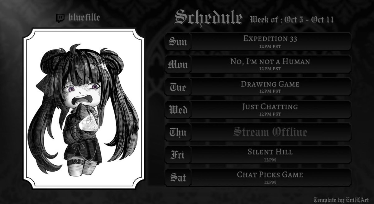 woah... a schedule??! 
starting this sunday. 
make sure your volume is on low 👻