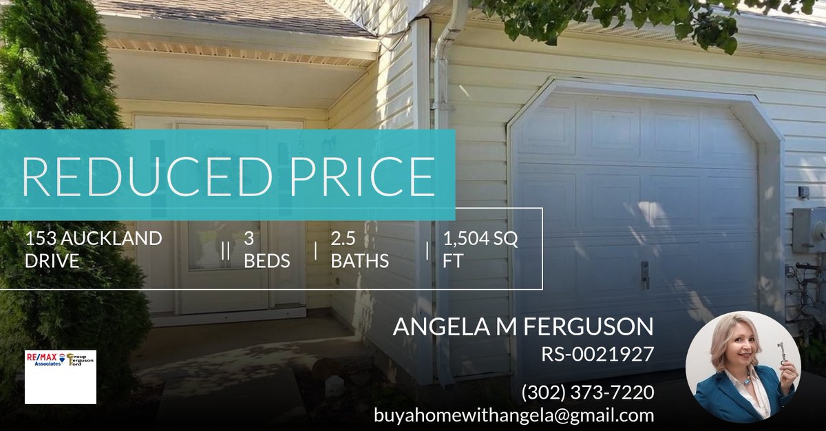BuyAHomeWithAng's tweet photo. 📍 Just Reduced 📍 This recently reduced home at 153 Auckland Drive in Newark won't last long, so, don't wait to set up a showing! Reach out to Group Ferguson Ford of RE/MAX ASSOCIATES here or at (302) 373-7220 for more infor... https://t.co/4vwYCYaux3 https://t.co/V9W1LsiI35