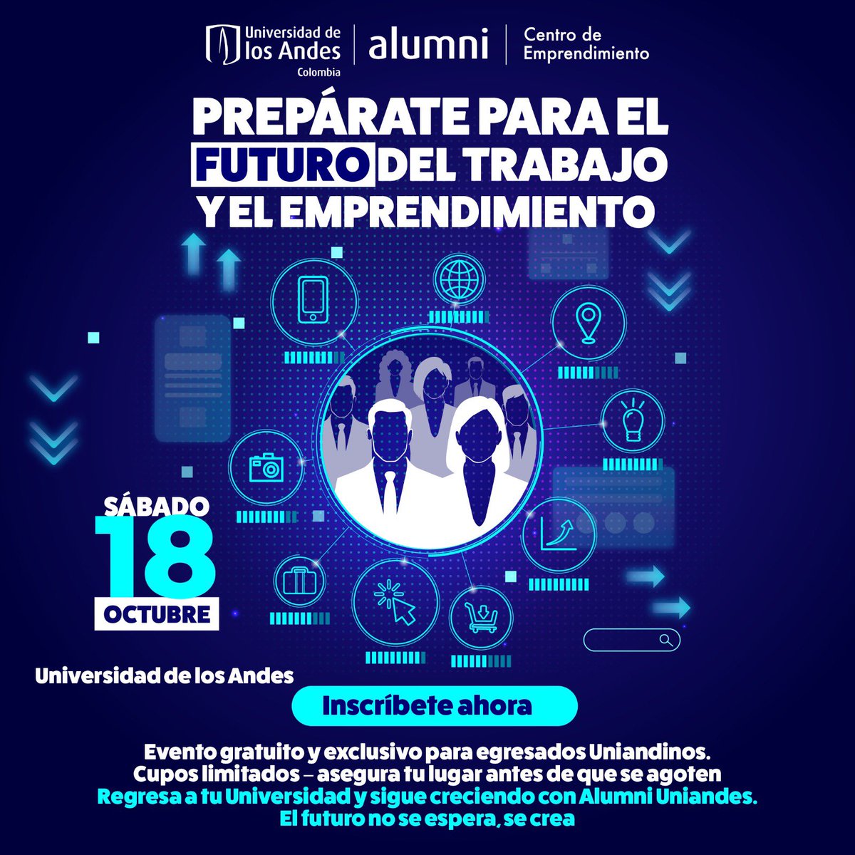 🚀 La IA y la agentificación ya están transformando el trabajo y el emprendimiento.

Optimiza procesos y potencia tus ideas. Evento para egresados uniandinos, inscríbete y no te quedes sin cupo. 👇🏼

alumni-app-web.vercel.app/events