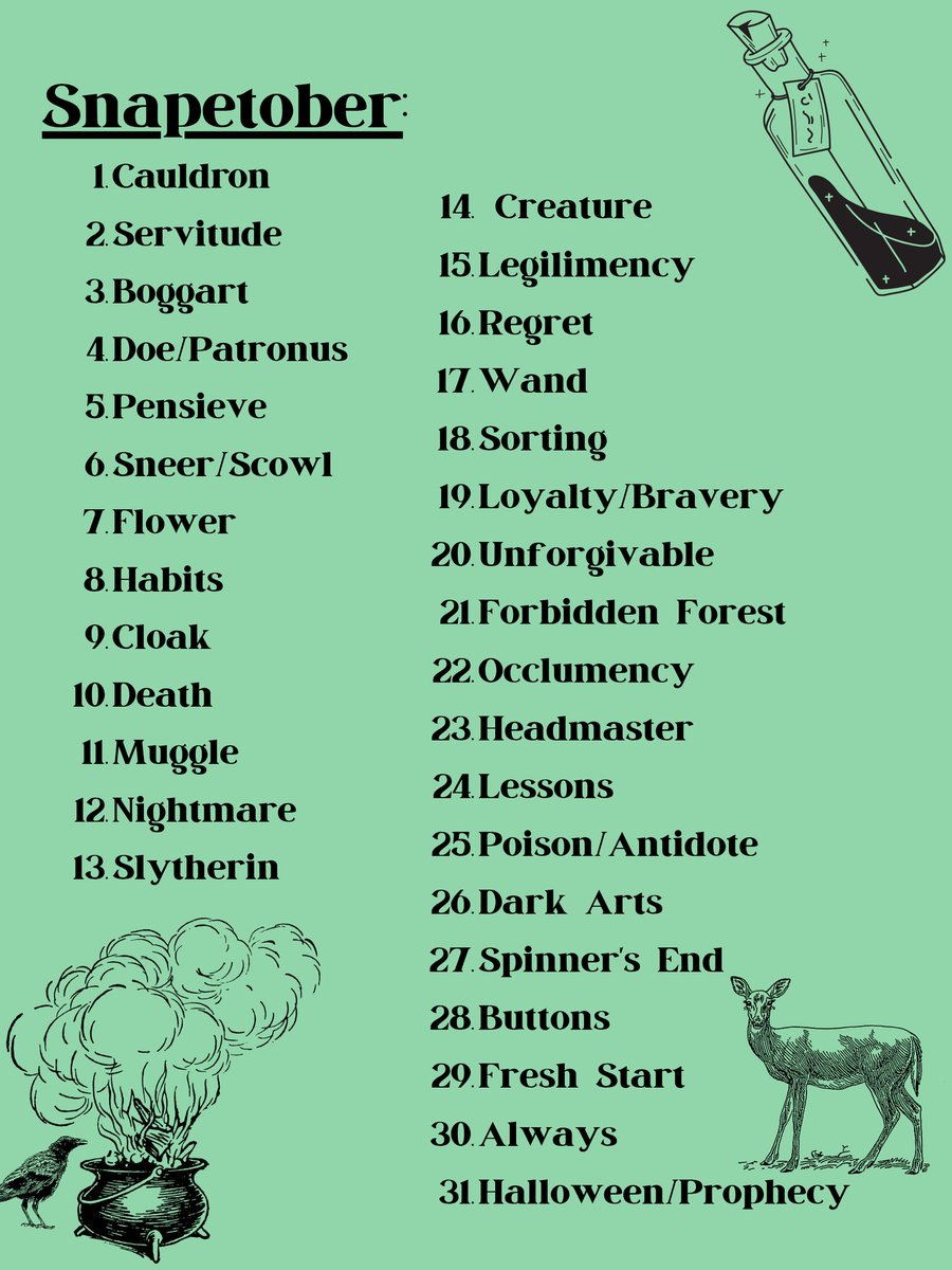 magicbeanfrog's tweet image. Now that it's october first I am posting this again! Happy Snapetober 🥰 feel free to use all or part of it. I honestly just made this for fun and to share!