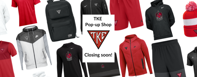 Have you seen the limited-time TKE Pop-Up Shop featuring fresh Nike and Jordan brand apparel customized for Tau Kappa Epsilon? Better get on it! Time is 🏃‍♂️‍➡️ 🏃‍♂️‍➡️ 🏃‍♂️‍➡️...
bit.ly/3Iq7jQS #TKEswag #TKEnation