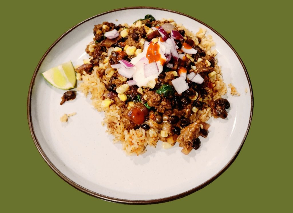 "Pork" Burrito Plate!

#vegan