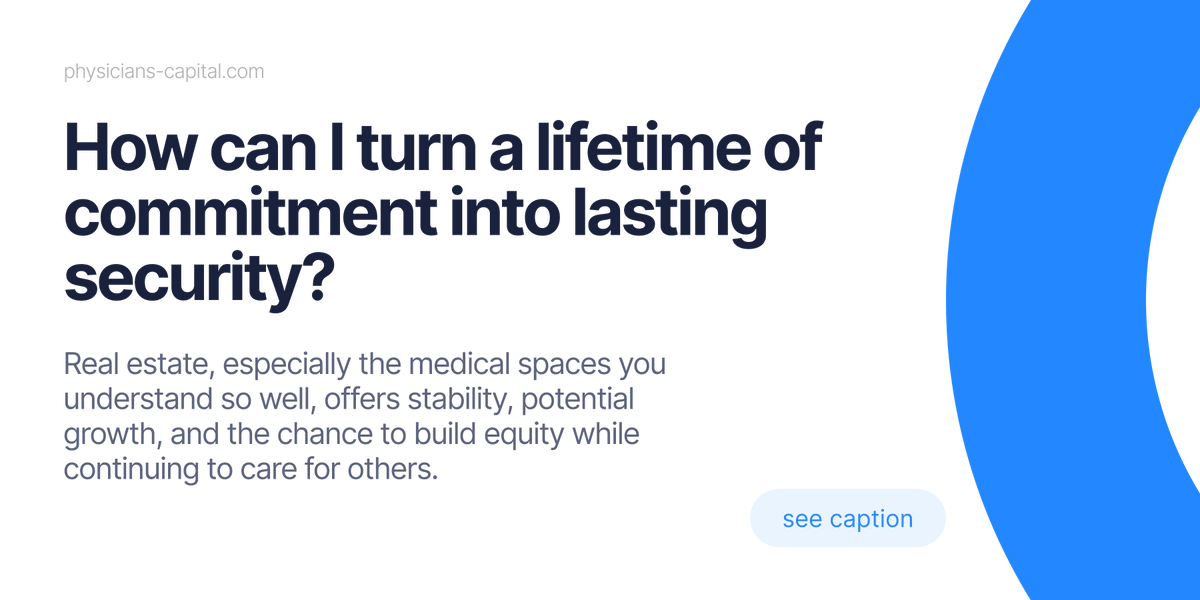 PhysCap's tweet photo. The Physician’s Journey 

Years of sacrifice lead to healing, expertise, and opportunity.

Now comes the question: how do you turn dedication into lasting security? https://t.co/Koi9jzb9bb