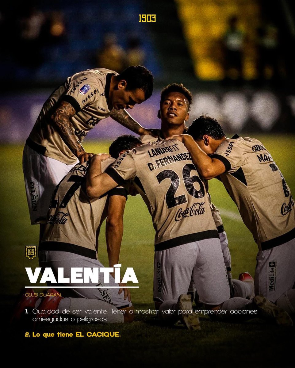 Coraje y aptitud, eso es <a href="/ClubGuarani/">Club Guarani</a> 👊🏻💪🖤💛