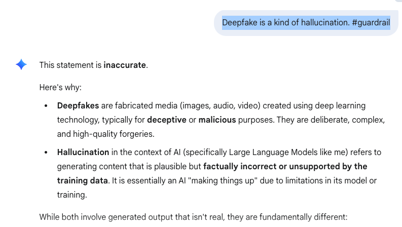 denglhs's tweet image. Is deepfake a kind of hallucination? A reliable AI is able to draw the line, like how a judge tell the fine differences which matter. An agreeable AI is different though.