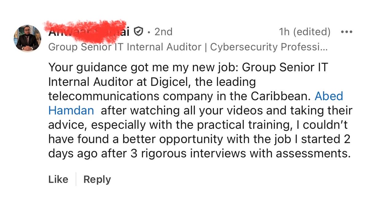 unixguy_cyber's tweet image. Today’s success story from the Carribean! follow the advice in my videos and there is no reason why you can’t reach your goal.
Follow this GRC roadmap:
youtu.be/78Dmz-F5_r8?si…
PS: We get daily success stories. That’s the only purpose of my youtube channel.