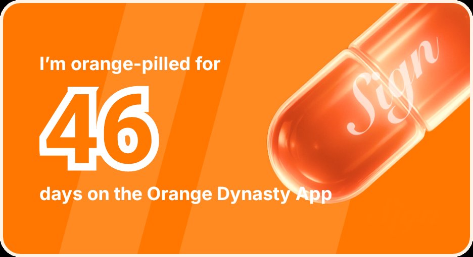 I've been Orange-Pilled and Seeing Signs for 46 days 👀🧡🐉.Join the app and be a better version of yourself!
orange.sign.global/app?user=WR9XZ…