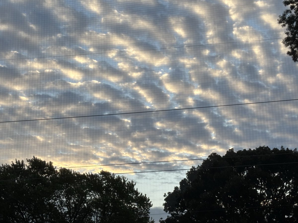 Morning sunrise clouds. The orange goes to my daughter Meghan in Springfield MO while the blue was taken by my wife Fran in Gladstone