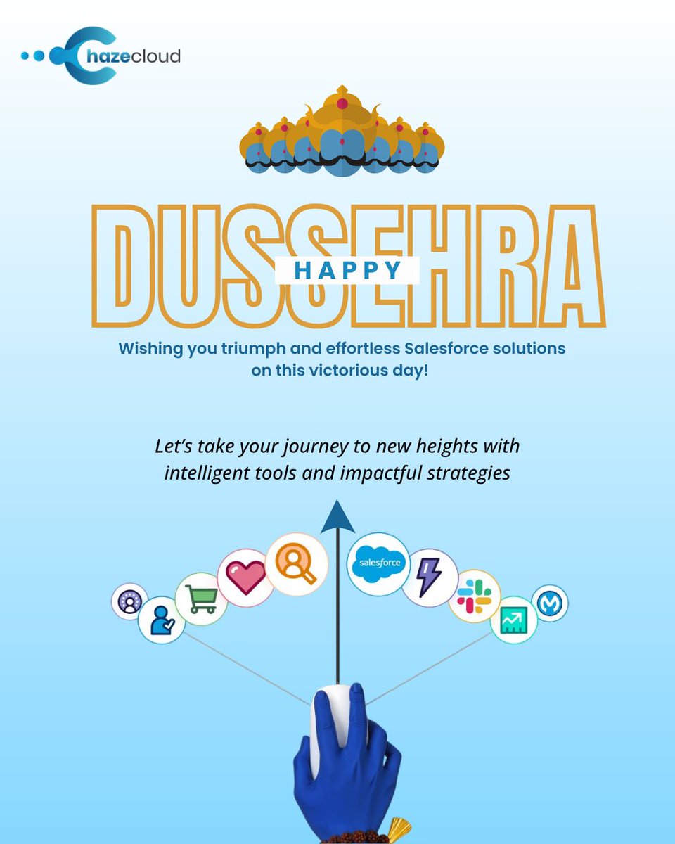 Celebrating victory this Dussehra with smarter Salesforce solutions!❤️🏹
May your journey be filled with success, innovation, and growth!✨️
-
#dussehra #ravan #ravandahan #VictoryOfGoodOverEvil #shriram  #HappyDussehra #Salesforce #iotsolutions #salesforceadmin #chazecloud