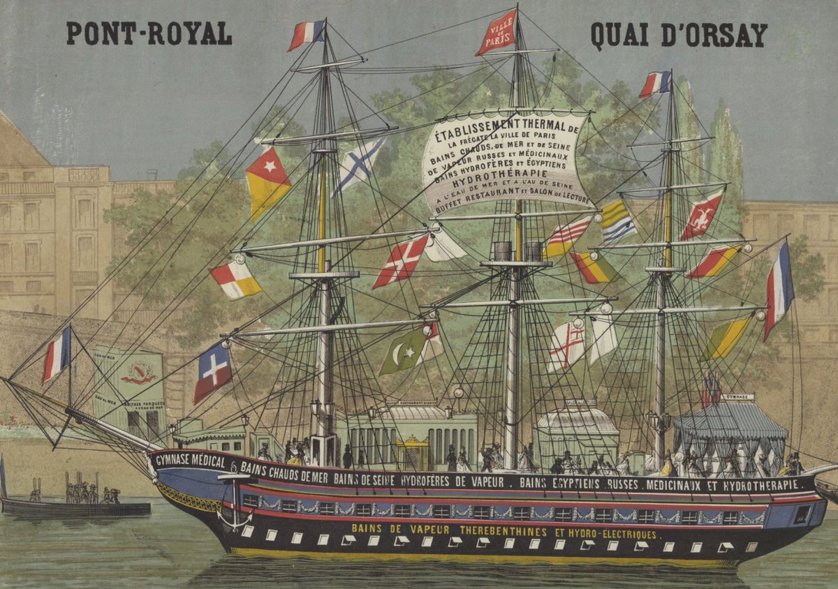 Le 2 octobre 1880, le pavillon de Flore est détruit par un incendie. De nombreux passants assistent à ce spectacle désolant depuis la "frégate-école" amarrée sur la Seine. Ce navire au curieux destin n'accueillit jamais d'élèves :
tribord-amure.fr/2023/06/19/la-…