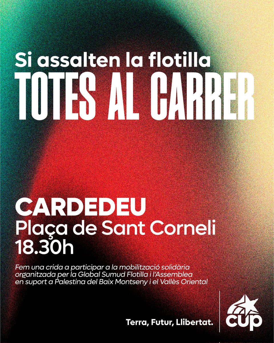 🔴 Aquesta tarda, a les 18.30h, a Cardedeu!