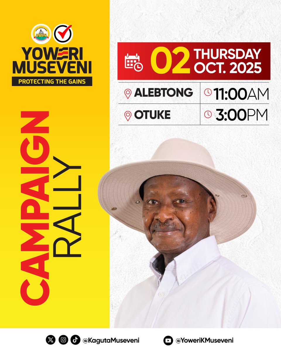 SsemudduIvanz's tweet image. Today, the National Chairman of the @NRMOnline, who is also the party's presidential candidate, H.E @KagutaMuseveni is scheduled to engage with the residents of Alebtong and Otuke. #ProtectingTheGains #SettleForTheBest #M7IsTheBest @Onc_nrm1 #ProgressVote #BetterTogether