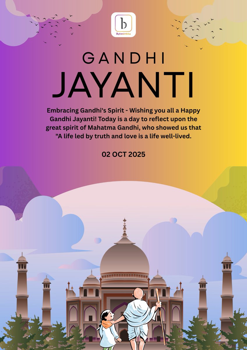 BytesinbitsI's tweet photo. Honoring the legacy of Mahatma Gandhi – a symbol of truth, peace, and non-violence. 🌸✌️

#gandhijayanti #mahatmagandhi #truthandnonviolence #peaceofmind❤️ #inspirations #bytesinbits https://t.co/LDLKx8mQ0m