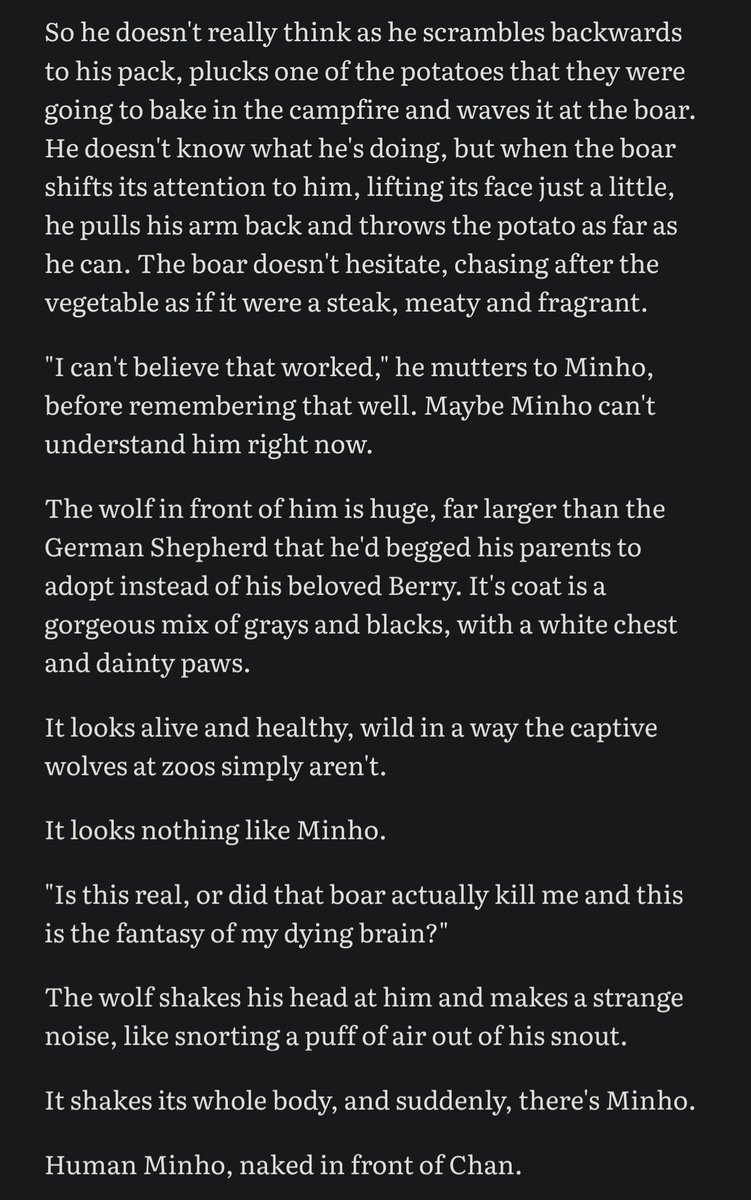 butterbeefic's tweet photo. minchantober day 1: werewolves 

rated t, maybe? implications of violence/injury, bedroom thoughts? 

i didn't pre-write any of these so no guarantees i write every day, but!! 
#Minchantober2025 https://t.co/3slqVQkFgV
