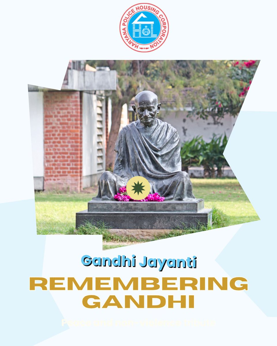 "✨ महात्मा गांधी जी की जयंती पर उन्हें श्रद्धांजलि।
उनकी सीखें हमें सिखाती हैं प्रेम और शांति अपनाना।
सत्य की राह पर चलकर हम बना सकते हैं जीवन को उज्जवल,
आओ उनके आदर्शों से दुनिया को भी रोशन करें।

#GandhiJayanti 
#haryanapolicehousing