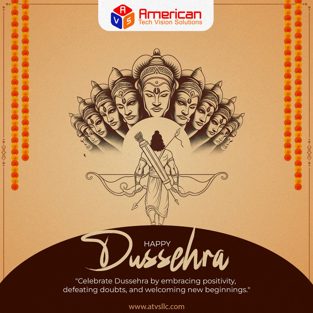 TechAtvs's tweet image. ✨ Wishing you a Happy #Dussehra!
At ATVS, we believe in the spirit of victory of good over evil—overcoming challenges with innovation, integrity & progress. 🌸
#ATVS #FestiveWishes #TriumphOfGood
.
.
.
atvsllc.com