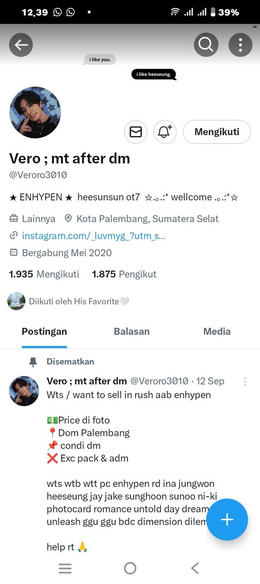 Gyullaaa299's tweet photo. @En_of_En @Veroro3010 @maysaftr Done kak
Wish me luck
Semoga bisa ketemu enhypen huhuuu😊 #ENHYPEN https://t.co/YjVF6oL7QD