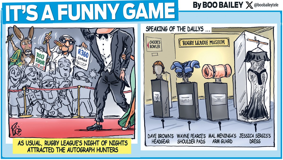 BooBaileyTele's tweet photo. Congrats to Teddy and Tamika as they did the dally double, but the red carpet seemed to be where all the action was. A taste of my #dallym edition toons for @telegraph_sport sportcon with @MCarayannis and @brentread_7 #jamestedesco #tamikaupton #nrl https://t.co/eis1VOhYDx
