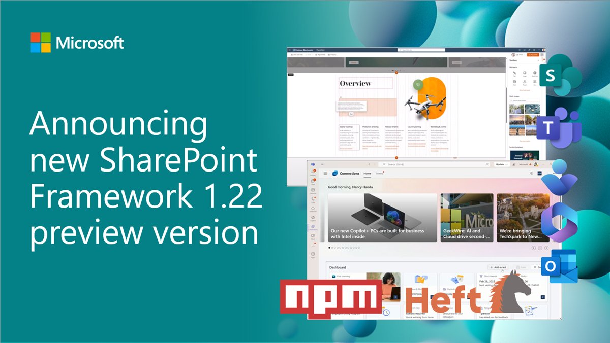 SharePoint's tweet image. 💡 Updated preview release for upcoming SharePoint Framework 1.22 is now available
- Transitioning to an webpack based toolchain ✨
- Addressing known npm audit issues ✅
Feedback welcome 👋
See details and demo → msft.it/6017saKjt
#Microsoft365 #SharePoint #SPFx