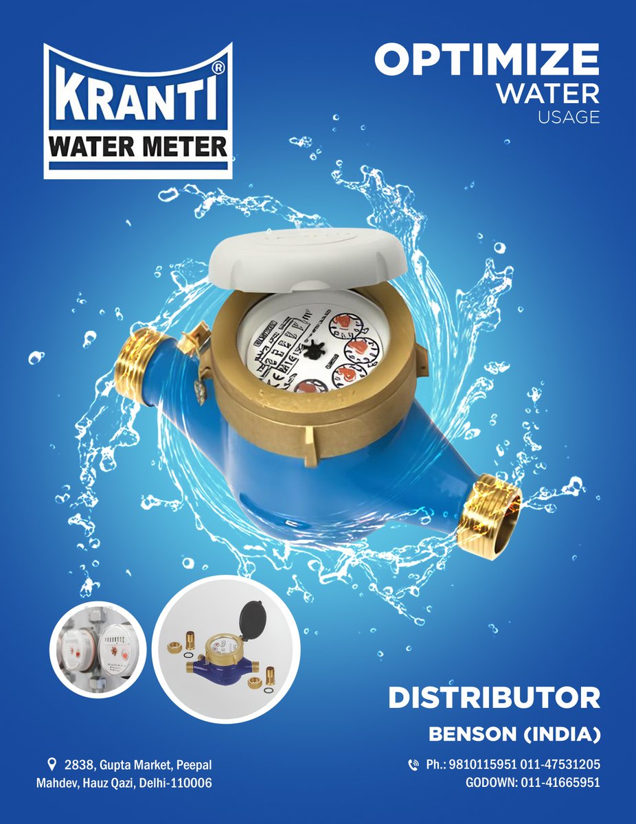 Snitaryclue's tweet image. Explore Via Whatsaap l.sanitaryclue.in/eRrUc0

Track &amp;amp; Optimize Water Usage with Kranti Water Meters!

📷 BENSON (INDIA)
Hauz Qazi, Delhi-110006
📷 Call: 9810115951
l.sanitaryclue.in/uGQVz3

#Taps #KitchenTaps #BathroomTaps #Faucets #KitchenFaucets #BathroomFaucets #TapDesign