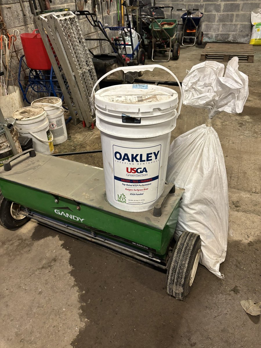 Going overseeding this morning before the rain ☔️ 🌱 ⛳️ with my gandy pedestrian seeder <a href="/MtnView_Seeds/">Mountain View Seeds</a> <a href="/USGA/">USGA</a> <a href="/adaremgc_1900/">Adare Manor GC</a> <a href="/weldon_08/">Michael Weldon</a> <a href="/weldonmowers/">Seamus Weldon</a> <a href="/GandyCompany/">Anertec & Gandy Co.</a>