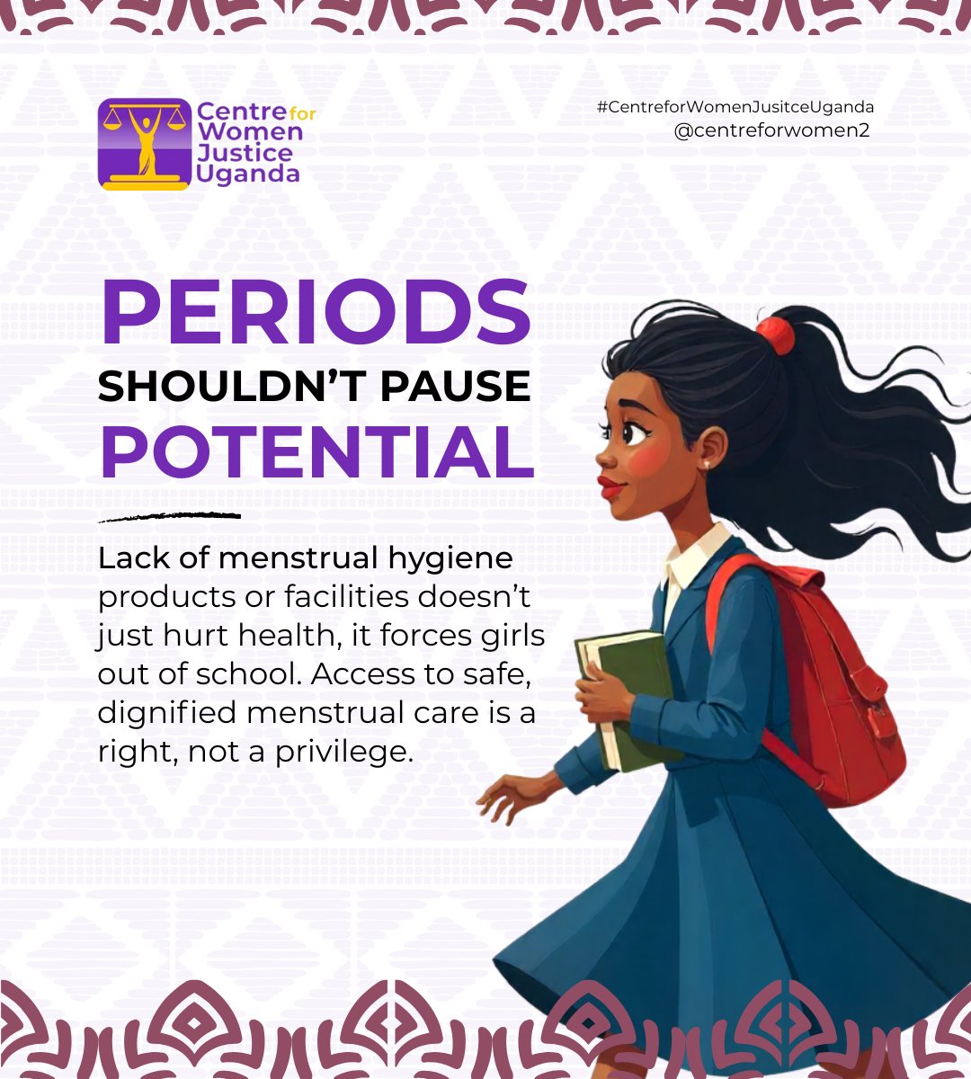 CentreforWomen2's tweet image. Did you know that when girls have no access to menstrual hygiene products or facilities doesn&apos;t just hurt health, it forces the girls out of school. Access to safe, dignified menstrual care is a right, not a privilege. 💡

#ReproductiveJustice #CentreforWomenJusticeUganda