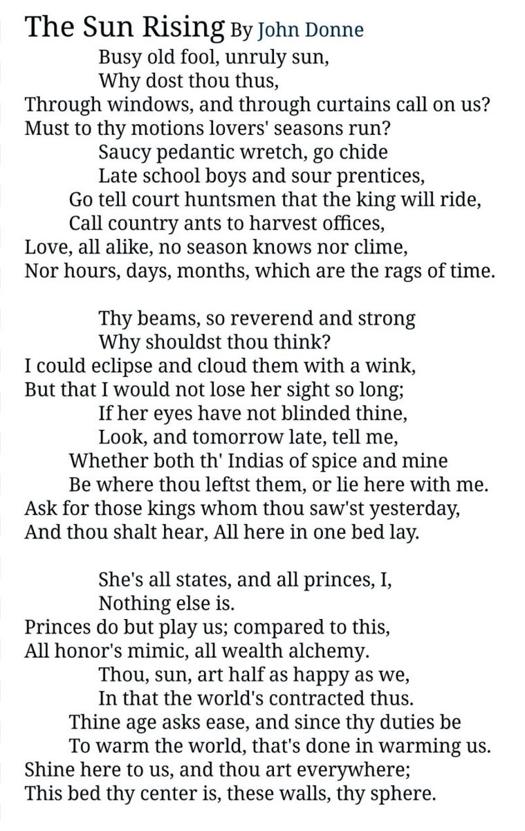 Alexhughes3S's tweet photo. Happy National Poetry Day- celebrating with two of my favourite poems. The Sun Rising by John Donne - the first poem I ever memorised by heart at age 14! - and On Days When by @DeanAtta - a firm favourite for recital @BrianClarkeAcad @poetrybyheart #nationalpoetryday https://t.co/c62AyQjefS