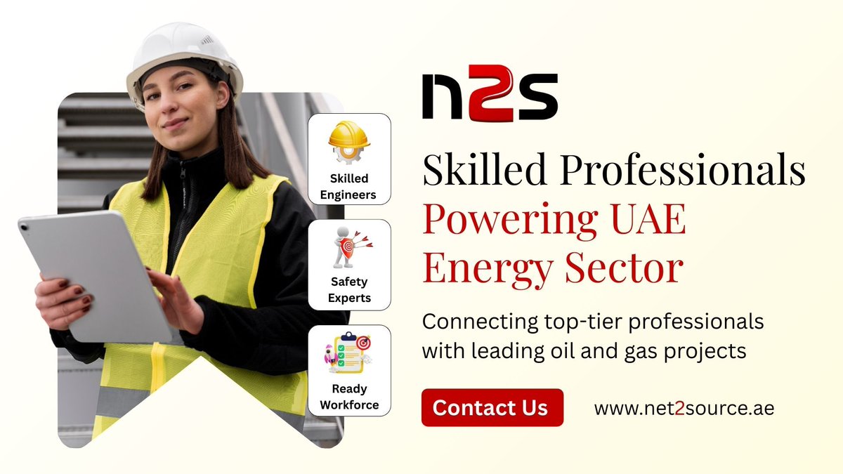 GlobalN2s36396's tweet image. Looking for top-tier oil and gas talent in Dubai? 
We deliver skilled professionals across engineering, operations, and safety who are ready to hit the ground running and drive your projects forward.
Connect with us today to build your winning team.
#net2source #n2s