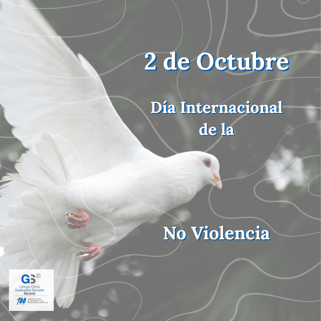 Hoy, #2deOctubre, recordamos el Día Internacional de la No Violencia.

Los #GraduadosSociales trabajamos cada día por el diálogo, la mediación y la justicia social como caminos para la paz.

#DíaDeLaNoViolencia #JusticiaSocial