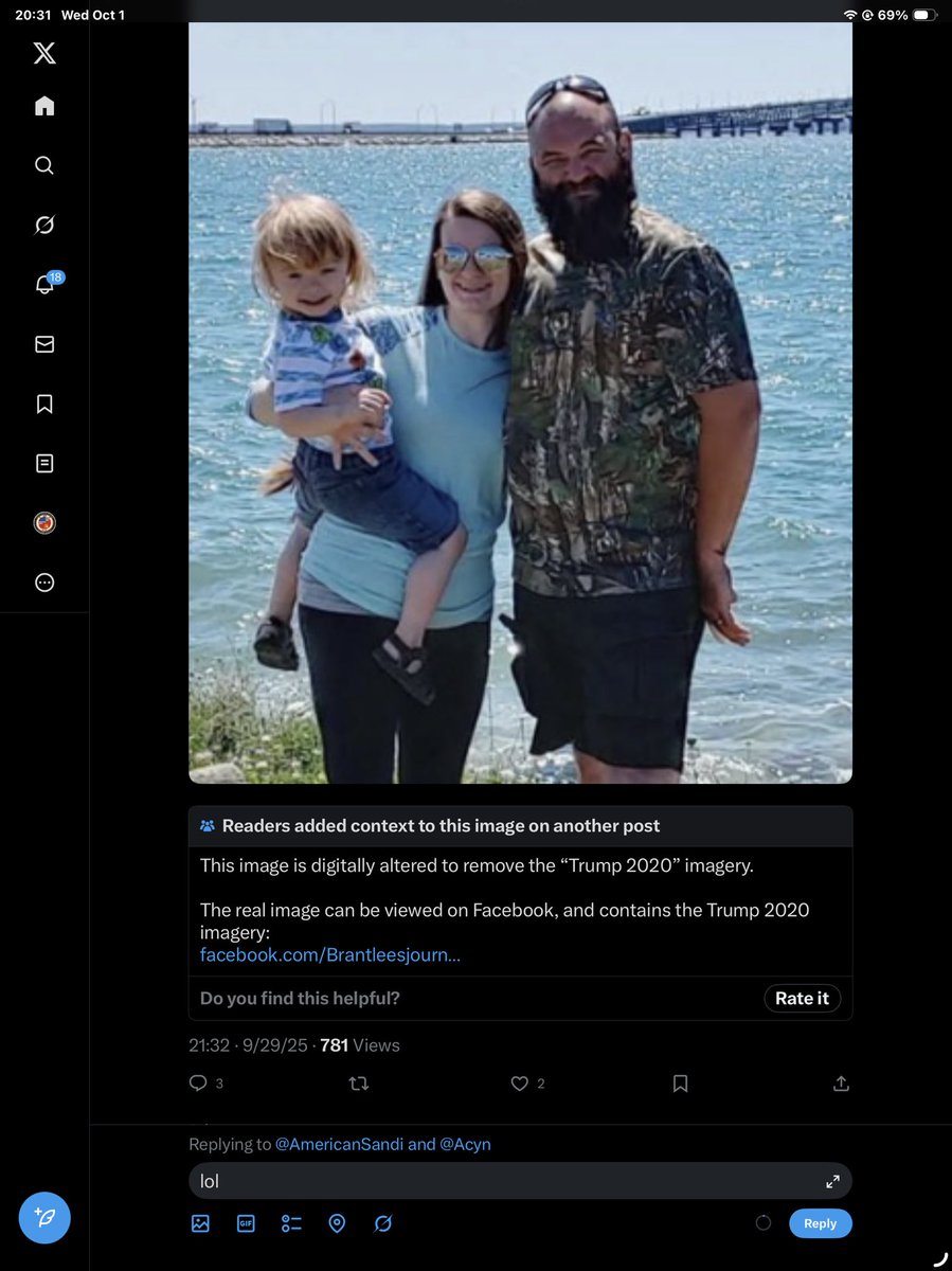 iRCTaylor's tweet photo. @AmericanSandi @Acyn 😂 ok you’re post was fact checked and it says your photo is not legit. Go to the actual Facebook page. The original is still up. https://t.co/po7xArFjGz