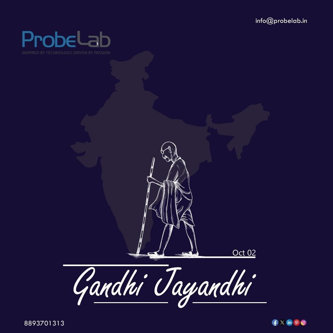 probe_lab's tweet image. Happy Gandhi Jayanti! from Probelab. Let us remember the man who taught the world the power of truth.

#GandhiJayanti #Probelab #TruthPower #MahatmaGandhi #NonViolence #Peace #Inspiration #LegacyOfGandhi #Unity #SocialChange #RememberingGandhi #GandhiPhilosophy