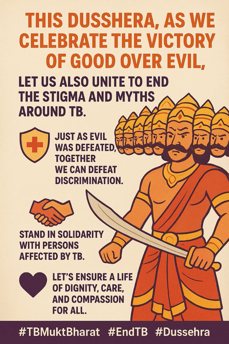 TB Mukt Bharat | Kangra Himachal (India) (@dtohpkgr) on Twitter photo 🔥 This #Dussehra, let’s burn away stigma of TB 🙅♂️🙅♀️
💡 Victory of Good over Evil = Truth over Myths
🤝 Stand in solidarity for persons with TB (PwTB)
💙 Dignity • Care • Compassion = #EndTB
#TBMuktBharat 
#YesWeCanEndTB 
⚡No 2 fear = enabling environment 
📍Access • Cure 🔥 This #Dussehra, let’s burn away stigma of TB 🙅♂️🙅♀️
💡 Victory of Good over Evil = Truth over Myths
🤝 Stand in solidarity for persons with TB (PwTB)
💙 Dignity • Care • Compassion = #EndTB
#TBMuktBharat 
#YesWeCanEndTB 
⚡No 2 fear = enabling environment 
📍Access • Cure