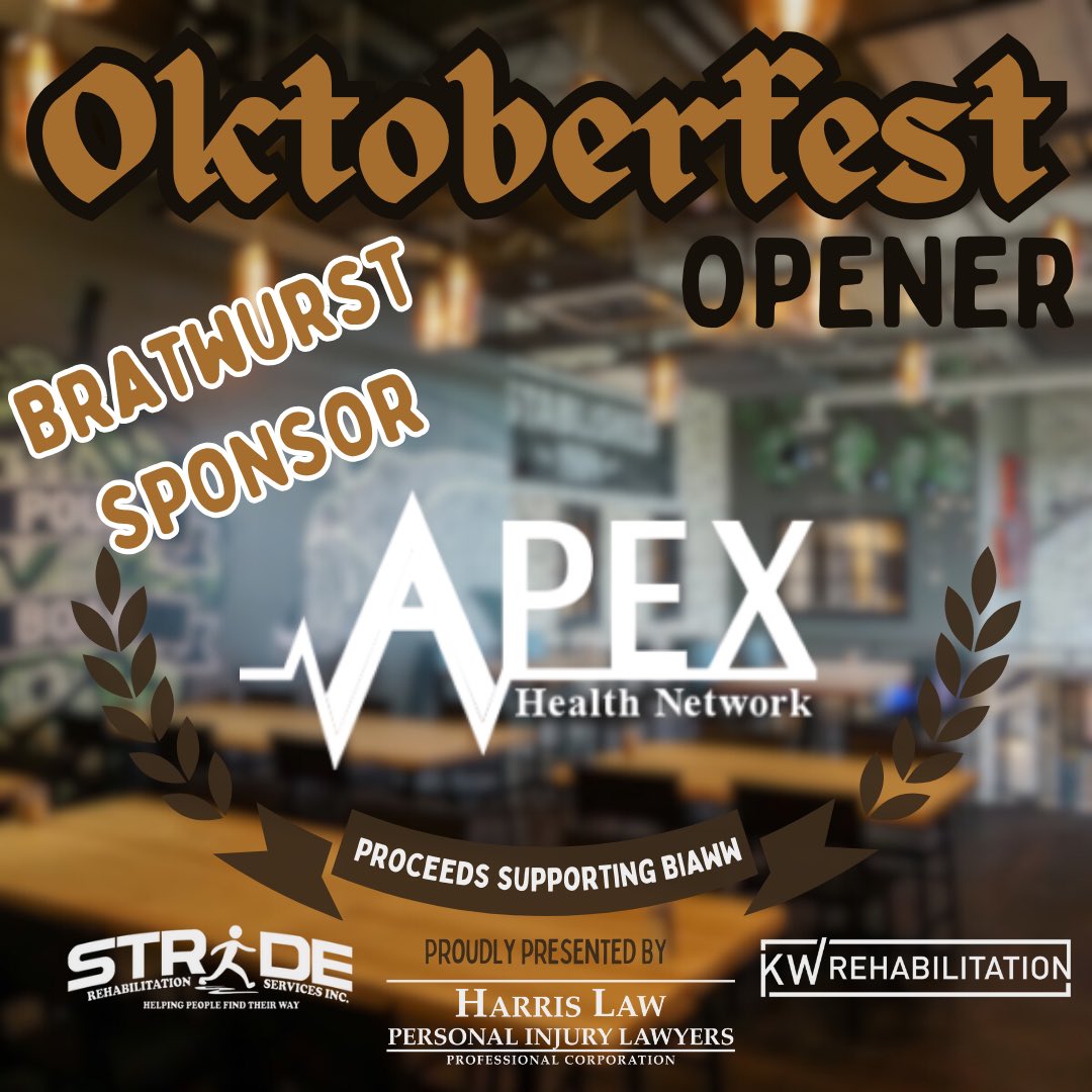 StrideRehab's tweet image. Thank you Buttle Speech Pathology, Bartimaeus Rehabilitation Services Inc. &amp;amp; Apex Health Network for being our Bratwurst Sponsors at Oktoberfest! 🌭🎉 

#thankyousponsor #buttle #bartimaeus #apex