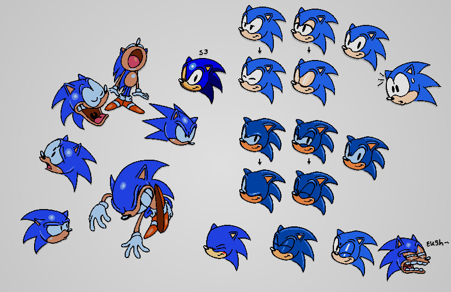 AnimateTwo's tweet photo. Sonic Eye/Brow study https://t.co/F6Rva27pjQ