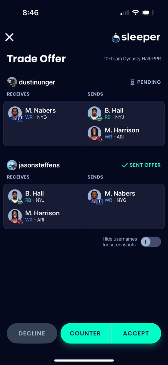 DustinUnger12's tweet photo. @SleeperHQ What about this in dynasty? 1 qb https://t.co/vNcH0IN5Pk