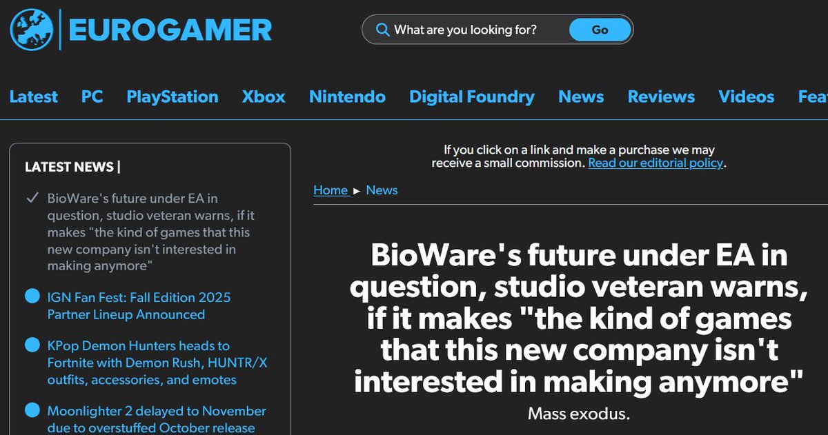 The problem is BioWare has been making the kind of games that consumers are not interested in buying.